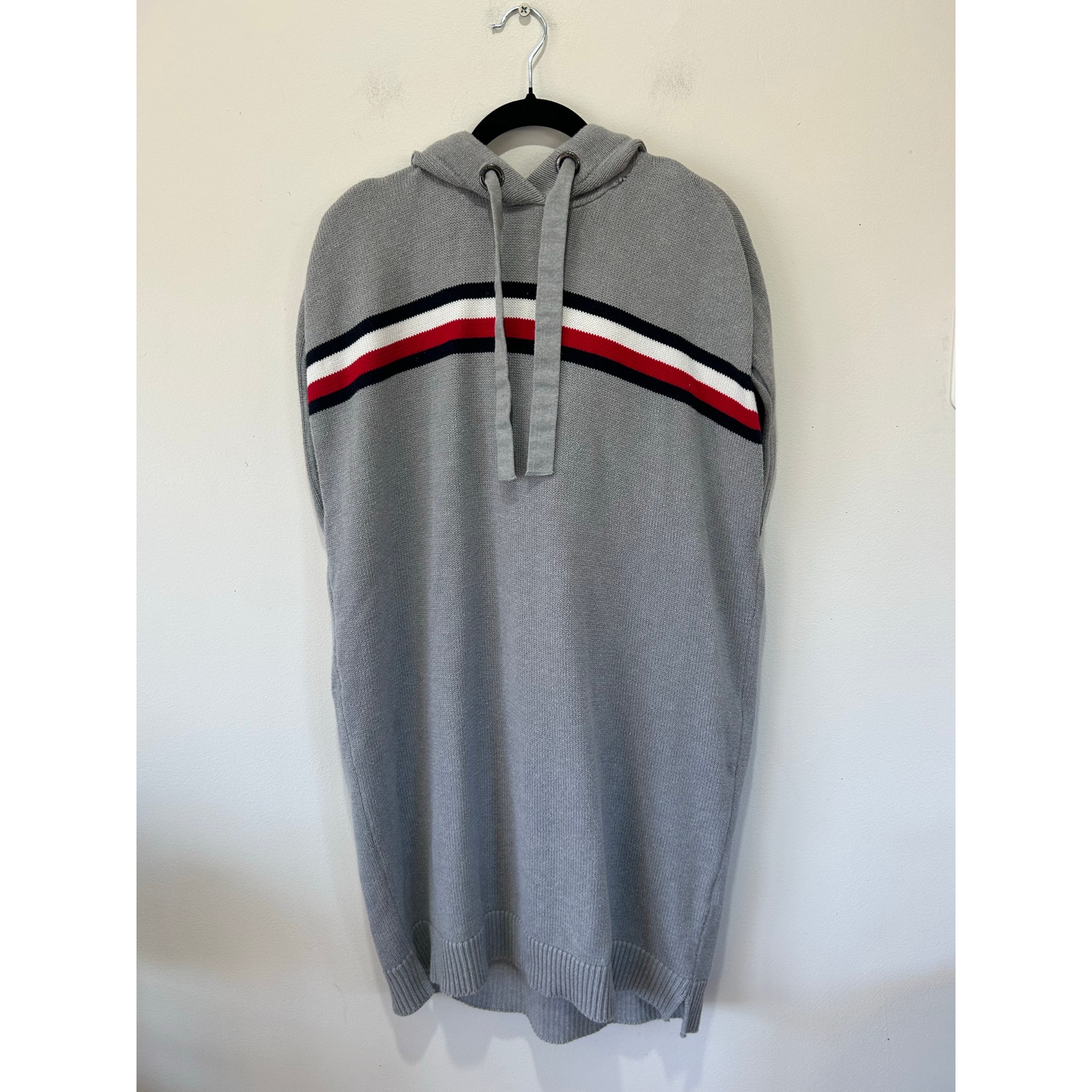 Tommy Hilfiger Womens Hooded Tunic Sweater Size M Knit Cotton Sleeveless
